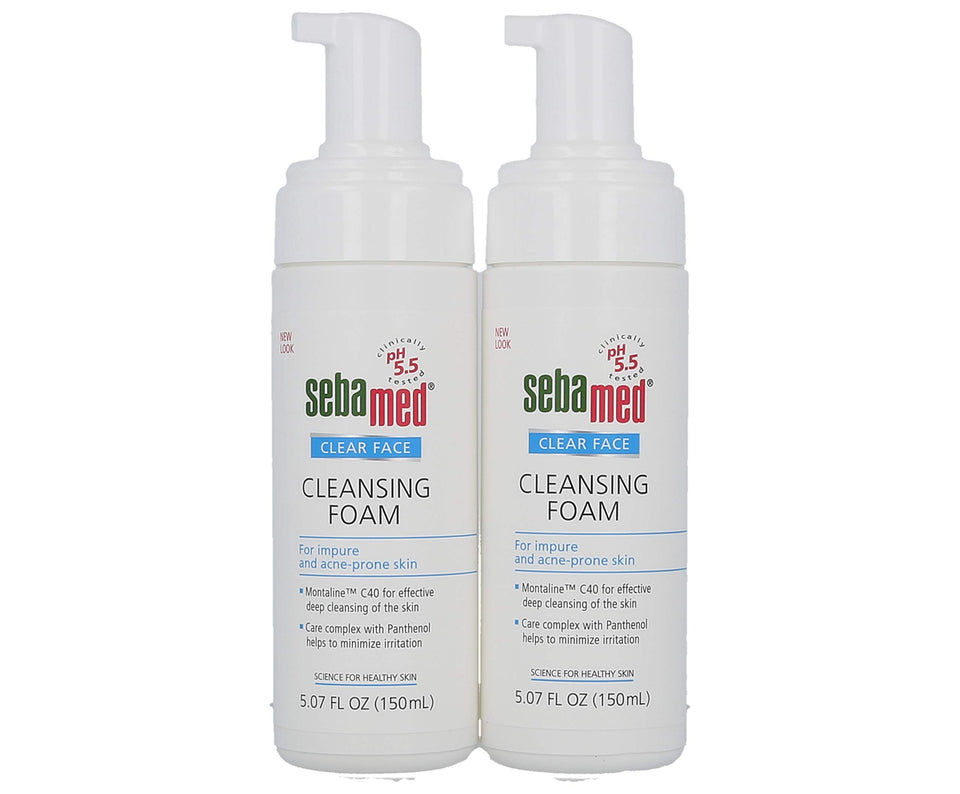 Sebamed Clear Face Cleansing Foam bottle for daily oil balance and gentle cleansing.
