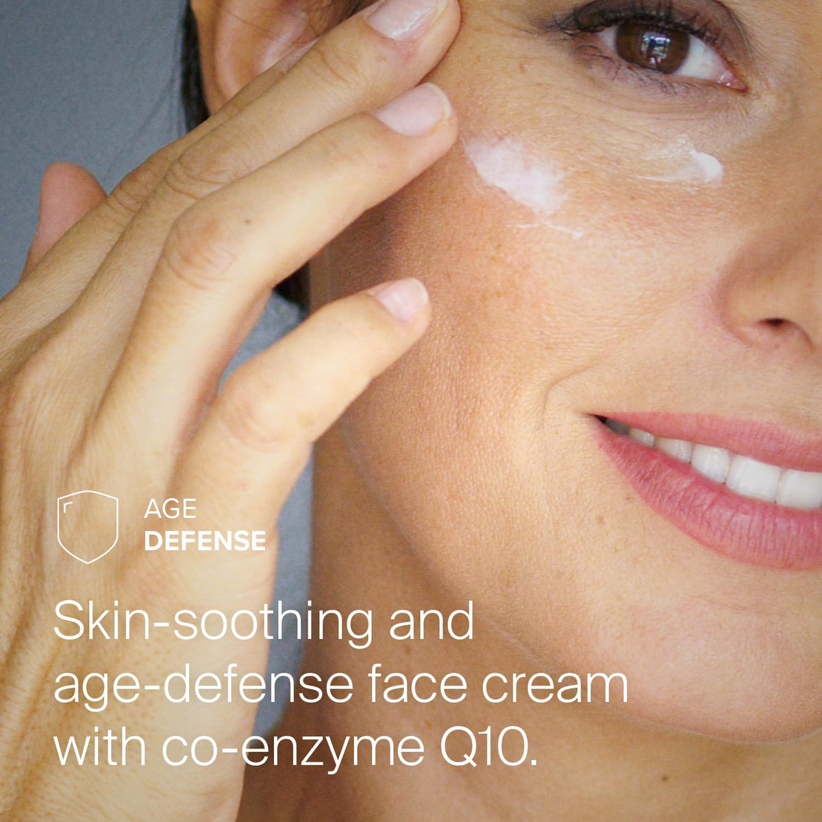 SEBAMED Face Cream application on hand shows easy massage.