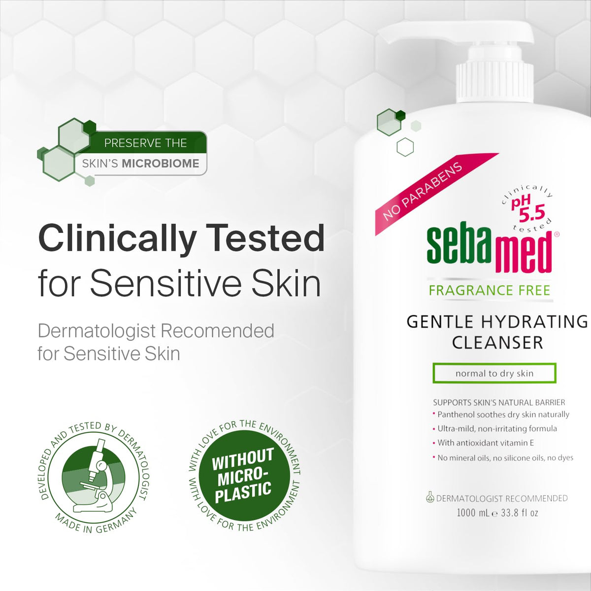 SEBAMED 1 L fragrance-free cleanser packaging and label