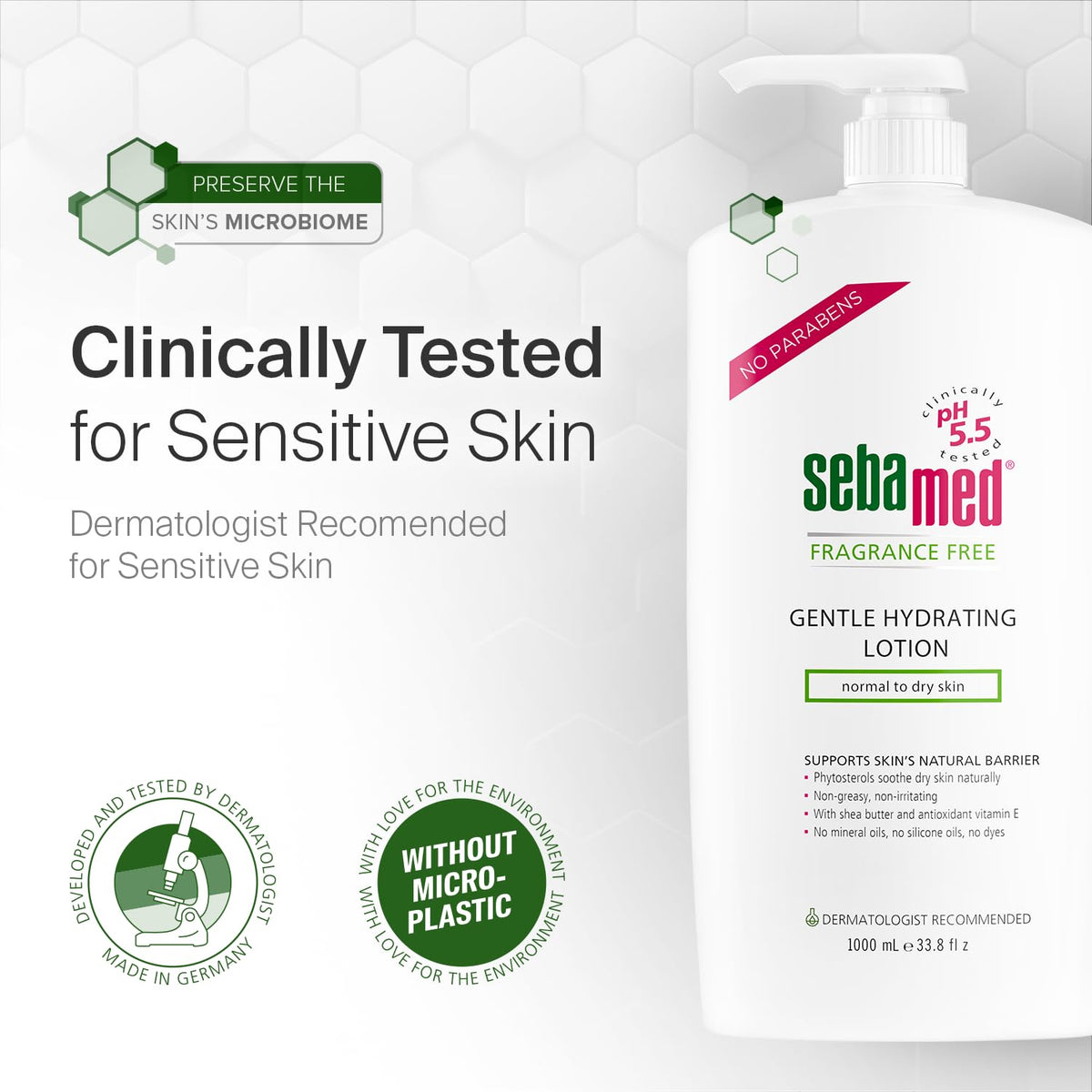 SEBAMED fragrance-free lotion 1 liter packaging ideal for family use