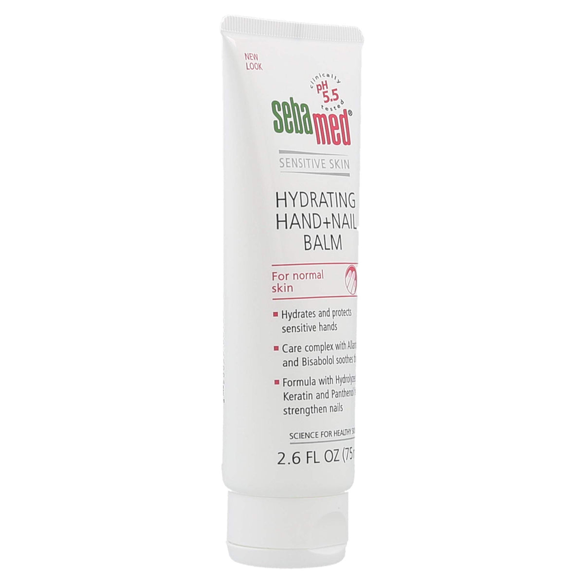 Close-up of Sebamed balm texture for gentle hand and nail care.
