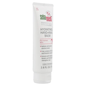Close-up of Sebamed balm texture for gentle hand and nail care.