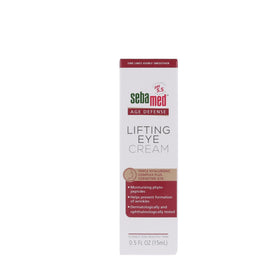 Sebamed hyaluron complex eye cream, close-up on moisturized, smoother-looking eye area