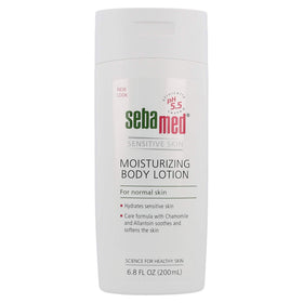 SEBAMED Moisturizing Lotion bottle showing gentle, pH-balanced care for sensitive skin.