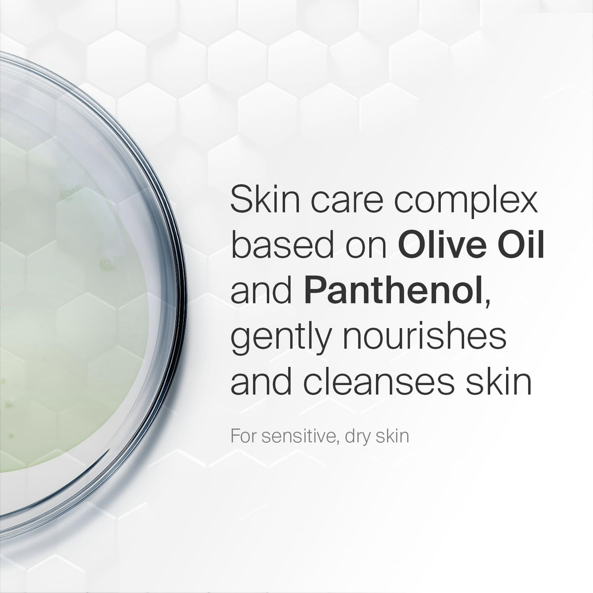 Pump-dispensed creamy lather from Sebamed Olive Wash for sensitive skin.