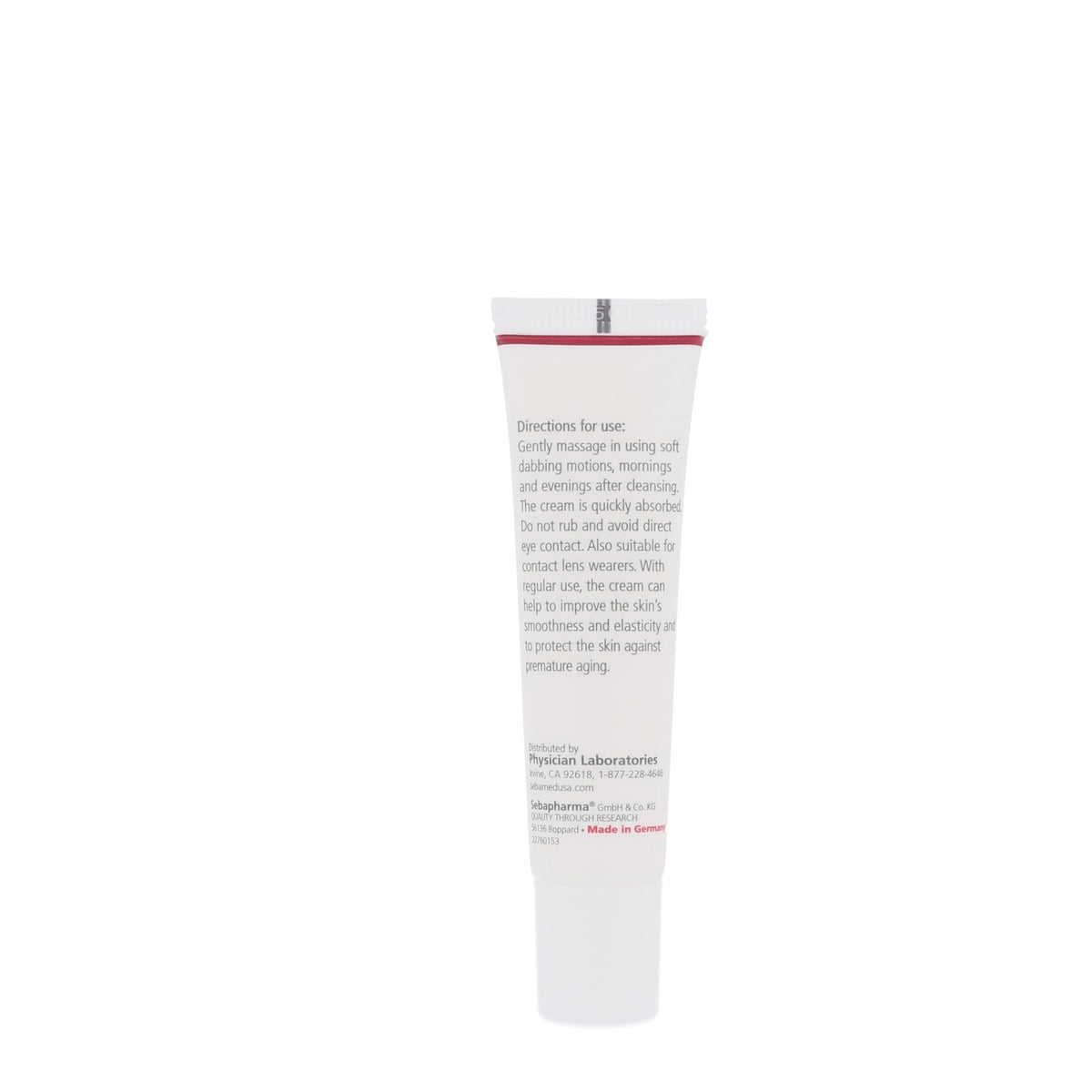 Sebamed Q10 lifting eye cream bottle, highlighting hydration for delicate eye skin