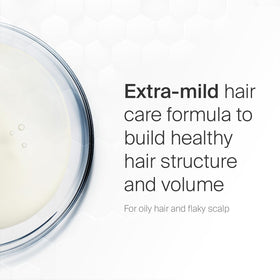 SEBAMED shampoo-lather close-up with creamy lather aiding flaky scalp control.