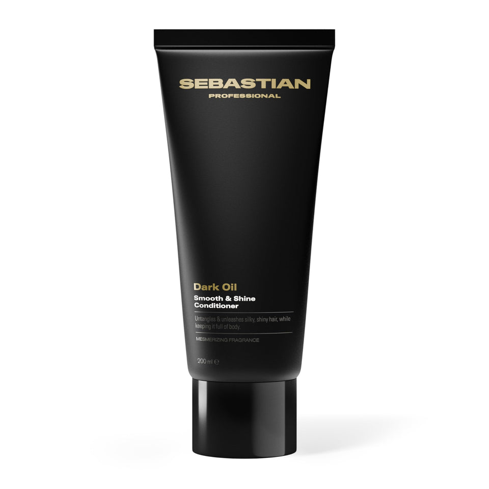 Sebastian Dark Oil Conditioner bottle ready for detangling and silky shine.