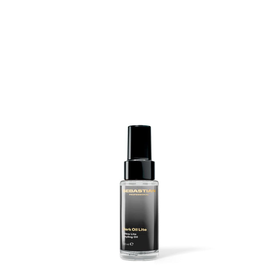 Sebastian Dark Oil Lite bottle pour showing ultra-light smoothing and shine