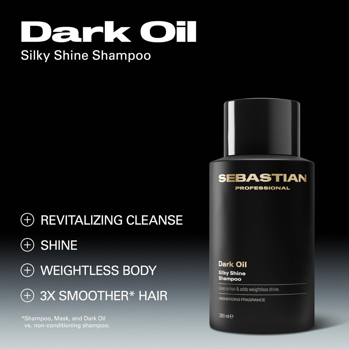 Sebastian Dark Oil close-up texture highlights nourishing jojoba and argan oils.