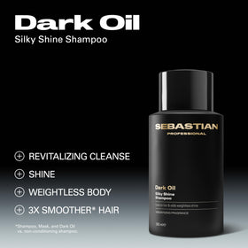 Sebastian Dark Oil close-up texture highlights nourishing jojoba and argan oils.