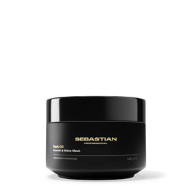 Sebastian Dark Oil Smooth and Shine Mask jar shows deep nourishment with a lightweight feel for hair.