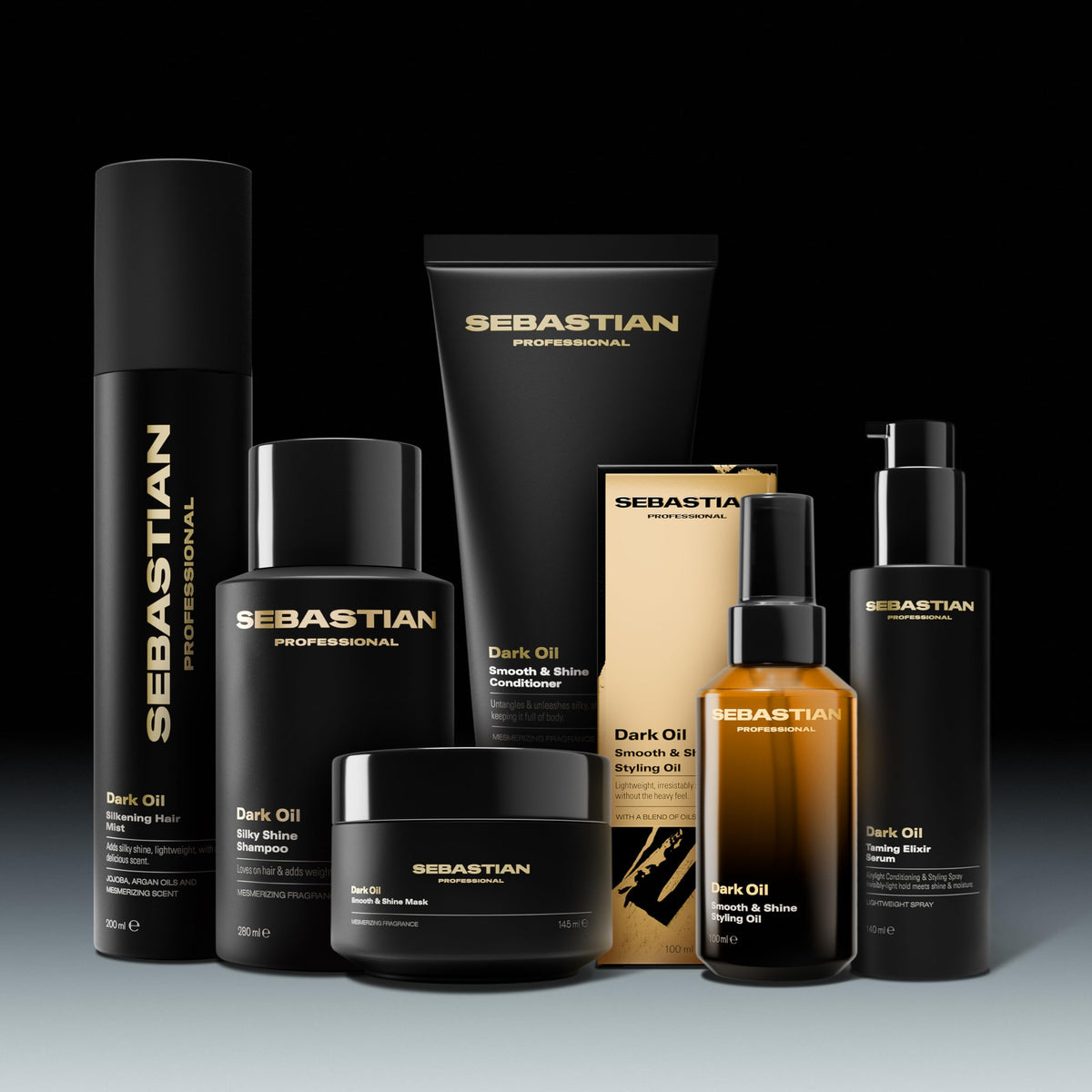 Sebastian Dark Oil travel size bottle ready for on-the-go styling.