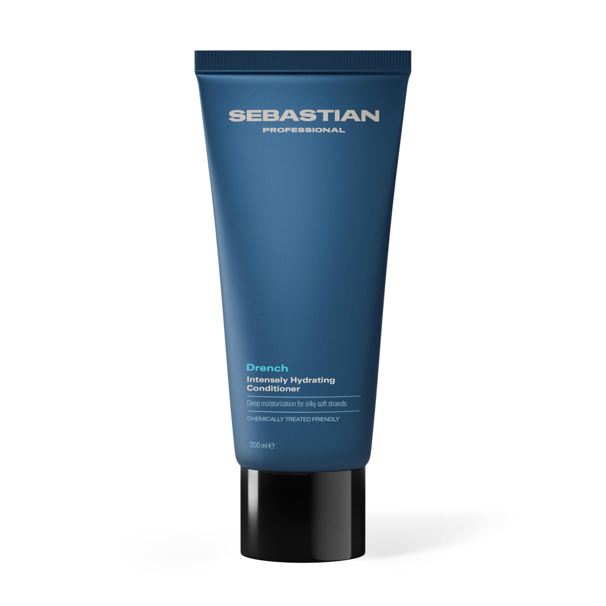 Sebastian Drench bottle highlighting deep moisture for dry hair.