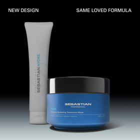 Sebastian Drench treatment mask jar application demonstrates five minute conditioning.