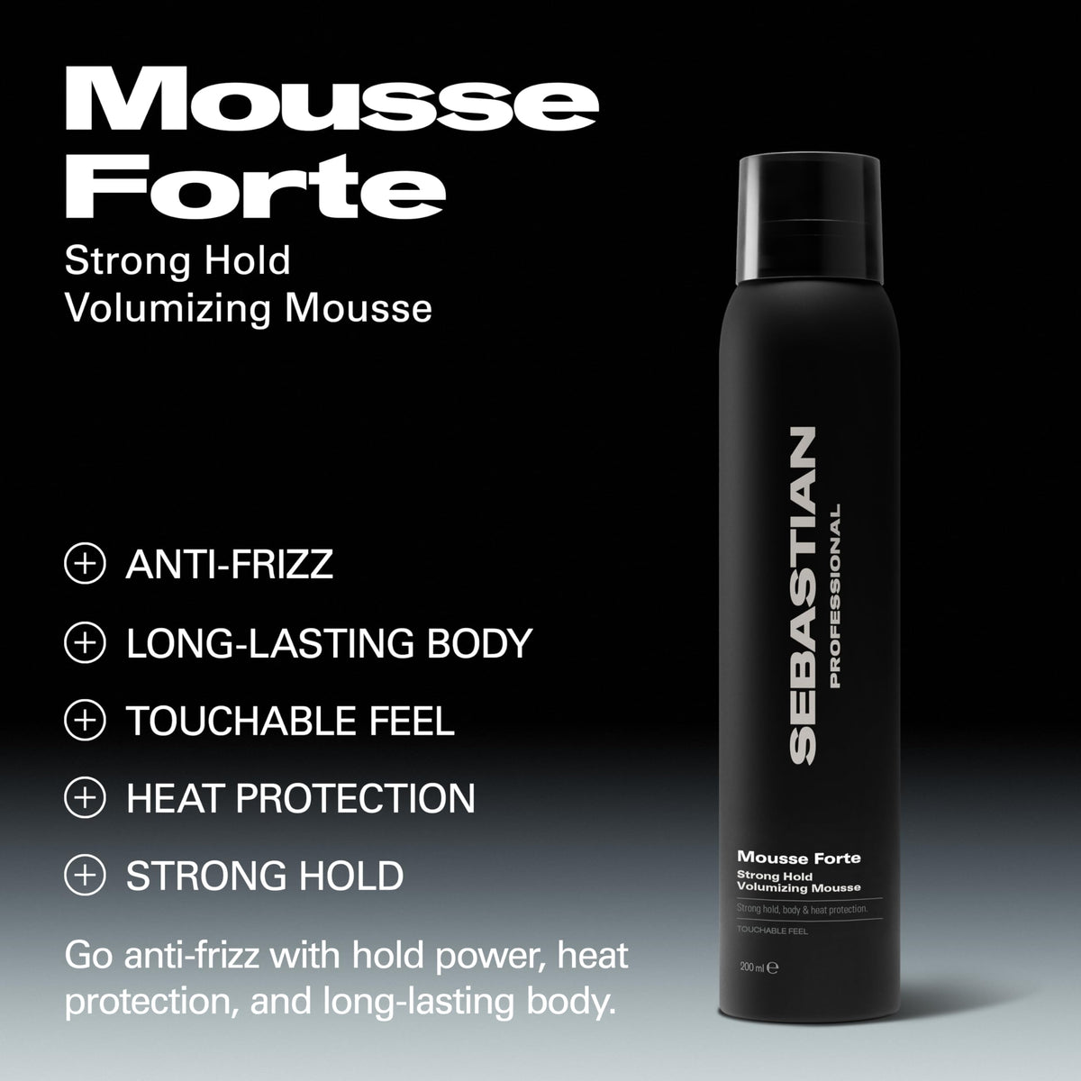 Close-up of Sebastian Mousse Forte foam texture for flexible hold.