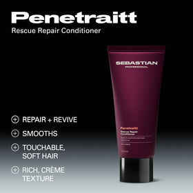 Applying Penetraitt conditioner on hair shows detangling and smooth results.