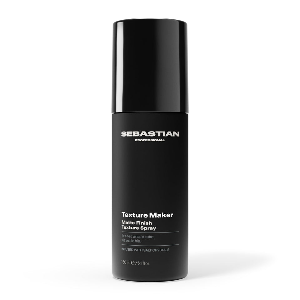 Sebastian Texture Maker spray bottle pour showing matte finish and reworkable texture
