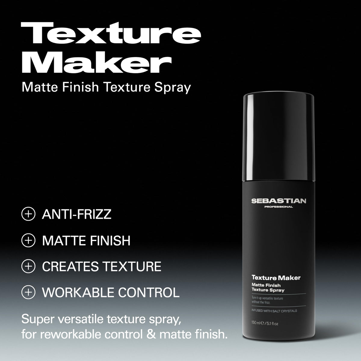 Sebastian Texture Maker spray on wet hair for hold and texture