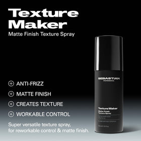 Sebastian Texture Maker spray on wet hair for hold and texture