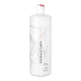 Sebastian Volupt bottle close-up highlighting premium packaging for fine-hair styling.