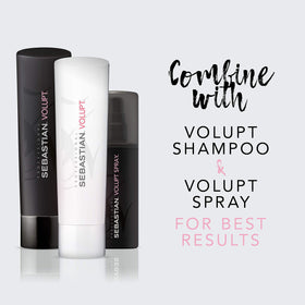Sebastian Volupt water drops on hair illustrate light conditioning without heaviness