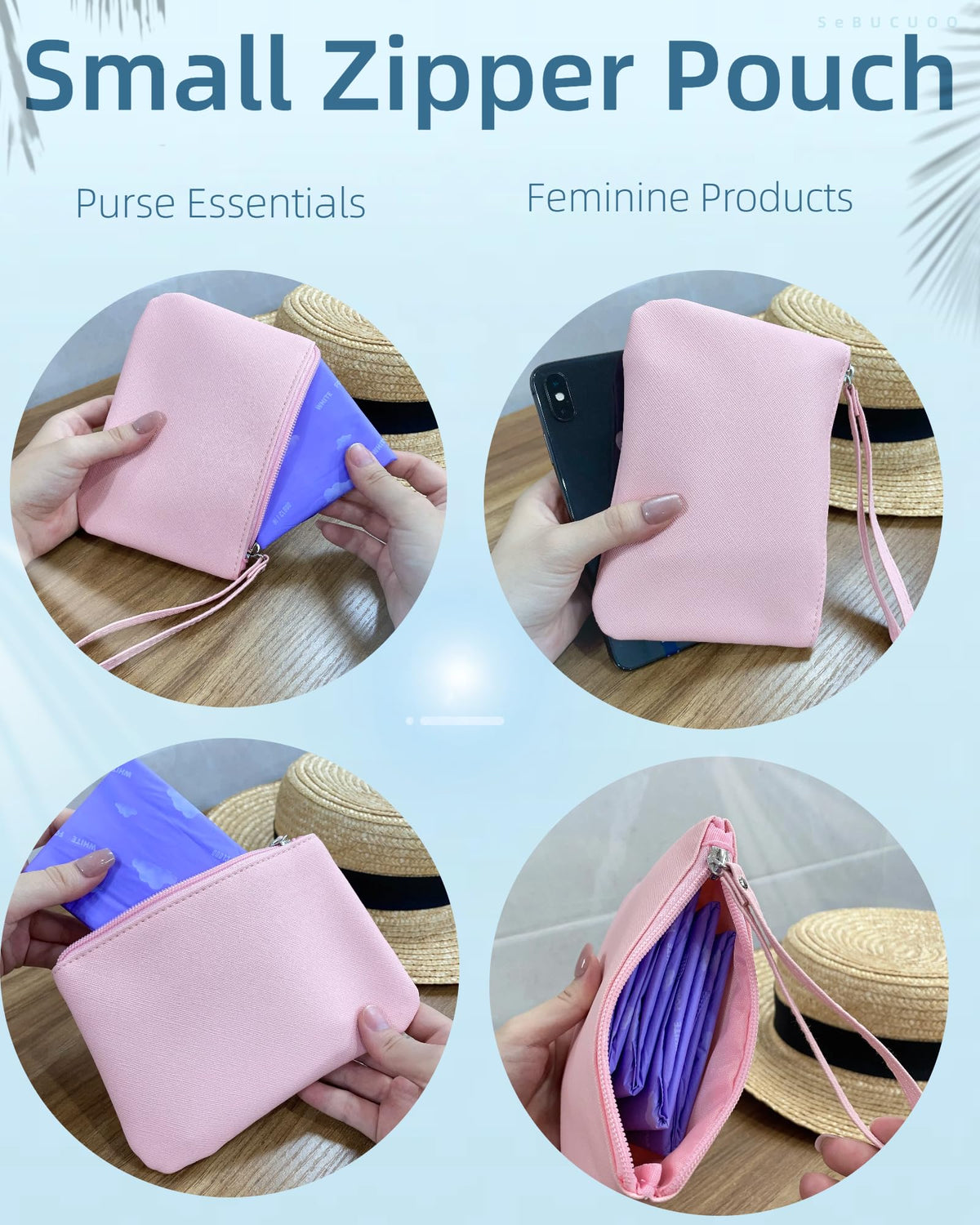SeBUCUOO vegan leather texture close-up, durable everyday accessory.
