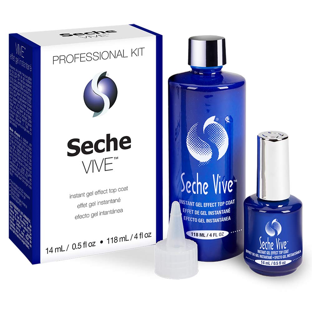 Seche Vive Professional Kit bottle set shows a durable top coat for salon-quality nails.