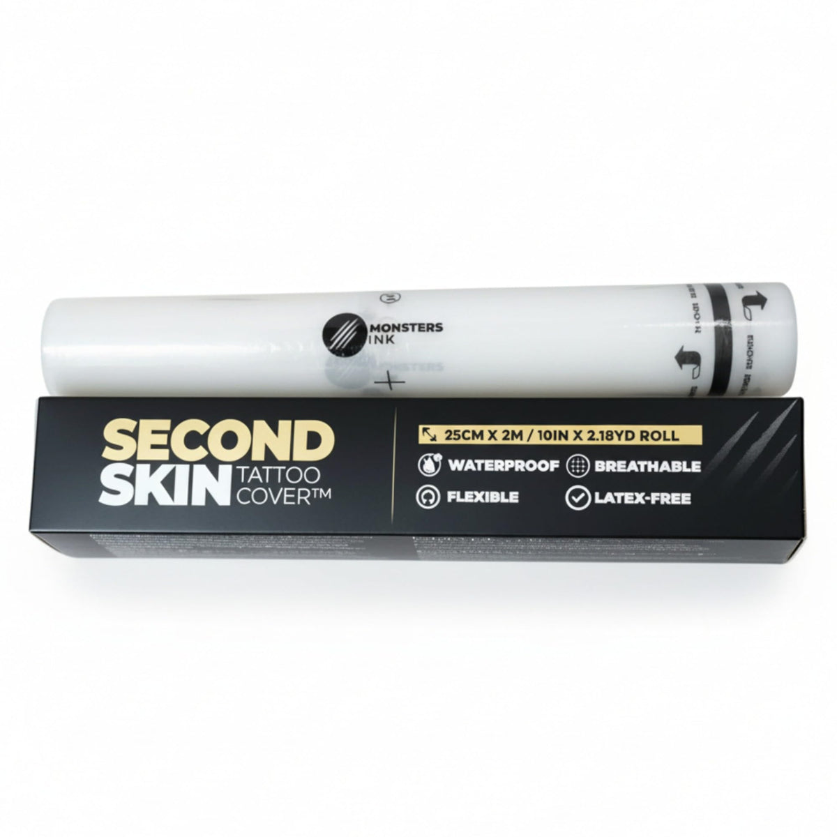 Second Skin Tattoo Cover adhesive wrap stays securely in place.