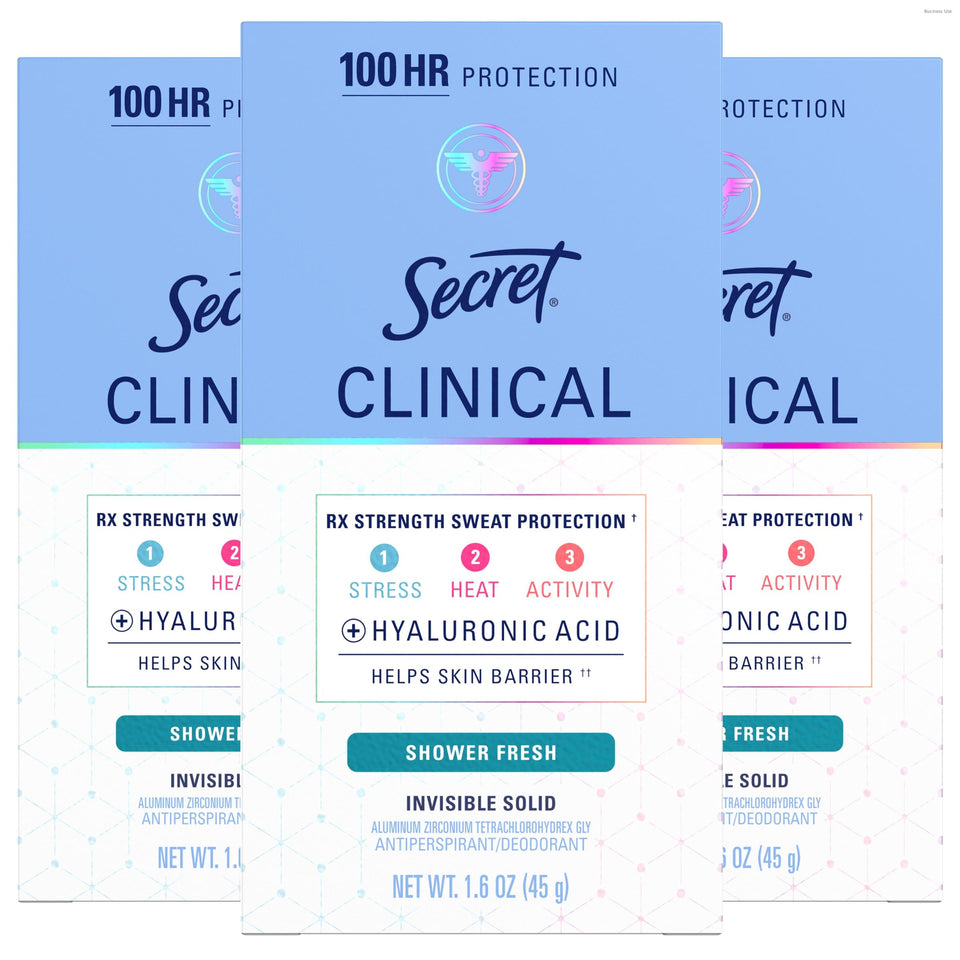 Secret Clinical Strength 100HR bottle showing long-lasting protection