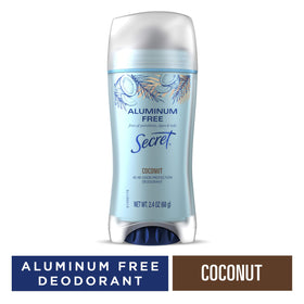Secret coconut deodorant closeup of cap illustrating smooth texture for daily use
