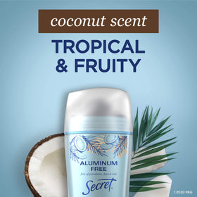 Secret coconut deodorant moisturizing ingredient highlight for gentle care
