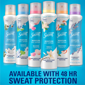 Lavender scent visual for Secret Dry Spray deodorant