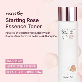 Secret Key Rose Water close-up highlighting soothing hydration for sensitive skin.
