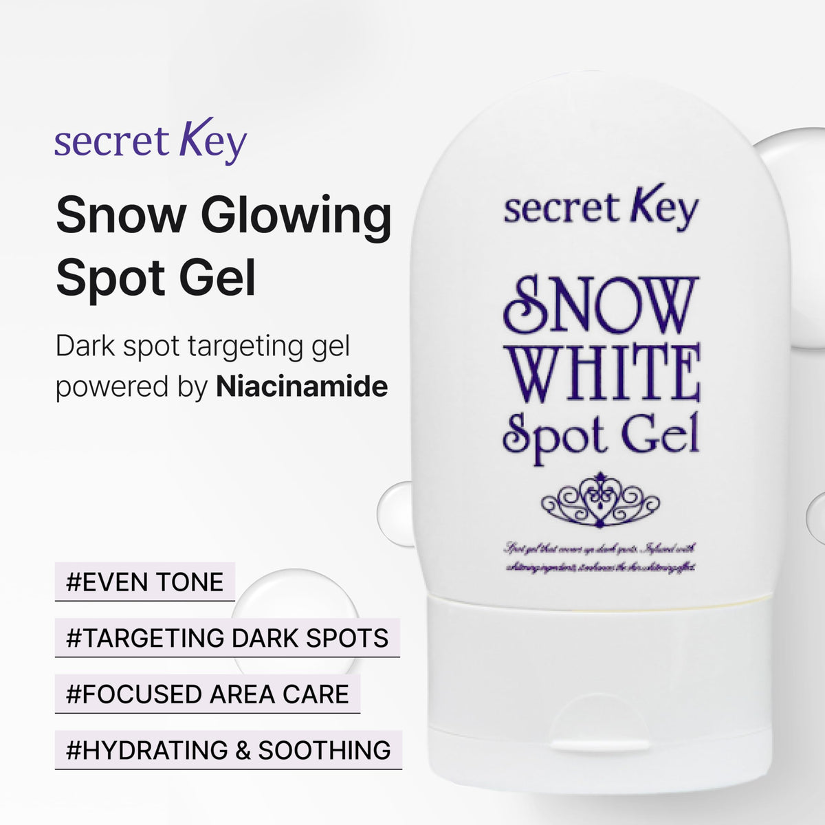 Close-up of gel texture from Secret Key Snow Glowing Spot Gel for quick absorption