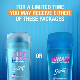 Secret Outlast 72-hour protection visual for lasting sweat defense.