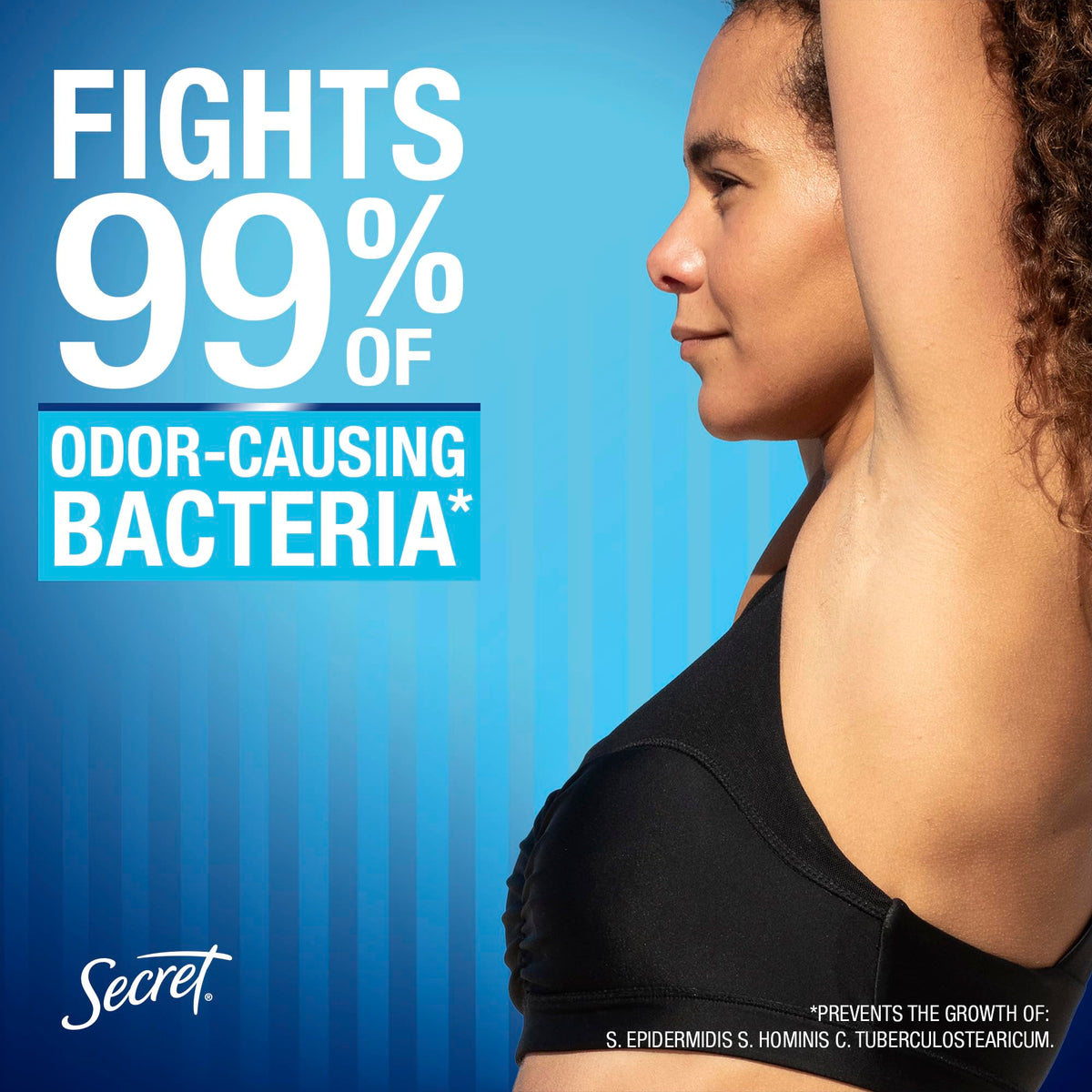 Secret Outlast clear gel bottle shows dry, quick-drying application