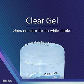 Secret Outlast clear gel dries invisibly on skin with no residue.