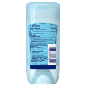 Secret Outlast clear gel four-pack back view showing branding and ingredients.