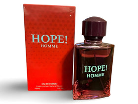 Secret Plus HOPE! HOMME EDP 3.4oz label close-up highlighting premium branding.