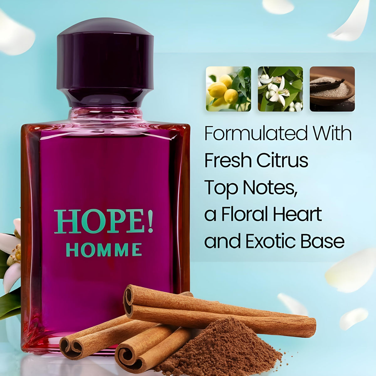 Secret Plus HOPE! HOMME EDP packaging box for gift-ready presentation.