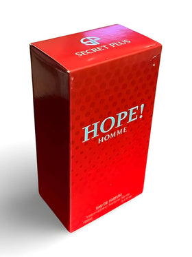 Secret Plus HOPE! HOMME EDP user applying fragrance for a night out.