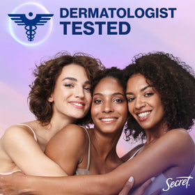 Secret deodorant suitable for underarms, underboobs, privates, and feet.