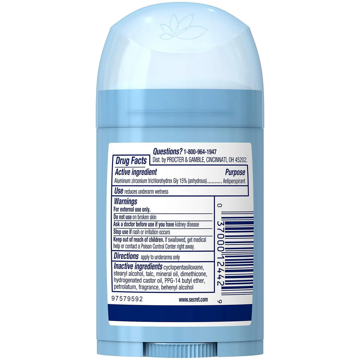 Secret Wide Solid Pwdr Fresh being applied demonstrates easy powder application on the go
