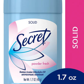 Secret Wide Solid Pwdr Fresh six-pack packaging conveys long-lasting daily protection