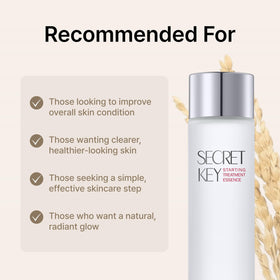 Secret Key Starting Care Essence hydration supports moisture barrier with lightweight feel.
