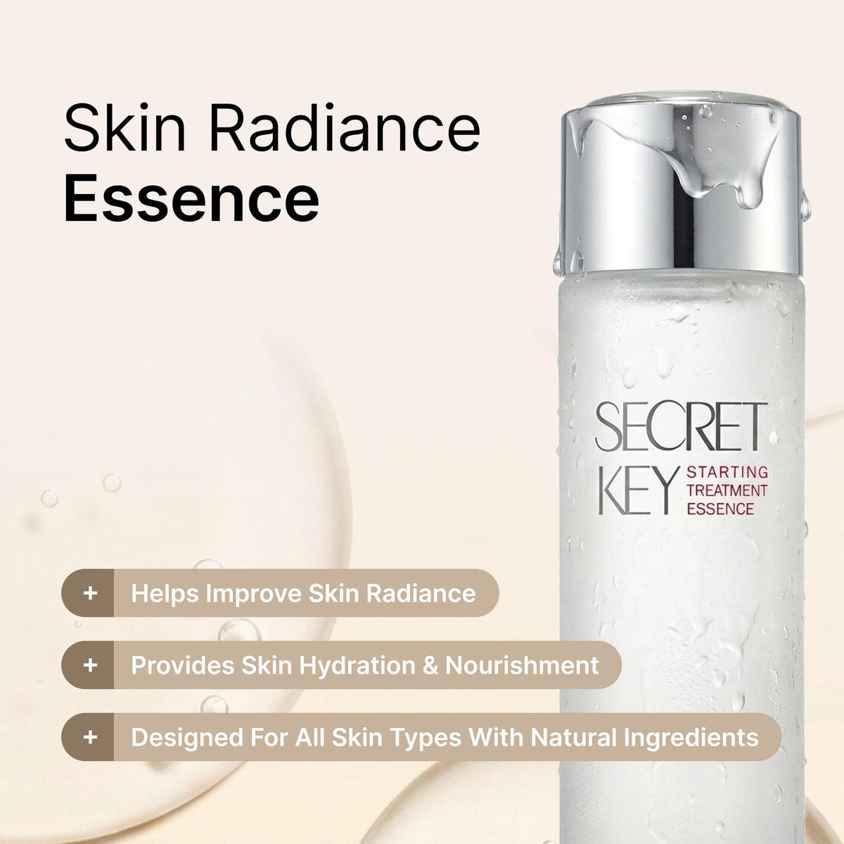 Secret Key Starting Care Essence supports even tone with subtle firmness.