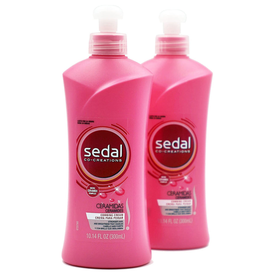 Sedal Co-Creations Ceramidas leave-in bottle close-up for daily hydration and shine