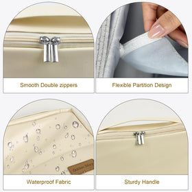 Seektik compact cosmetic organizer in beige fits into handbags for daily use.