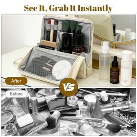 Seektik makeup brush storage pouch keeps brushes organized and ready.